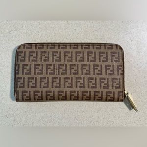 FENDI Zucchino Zip Around Wallet